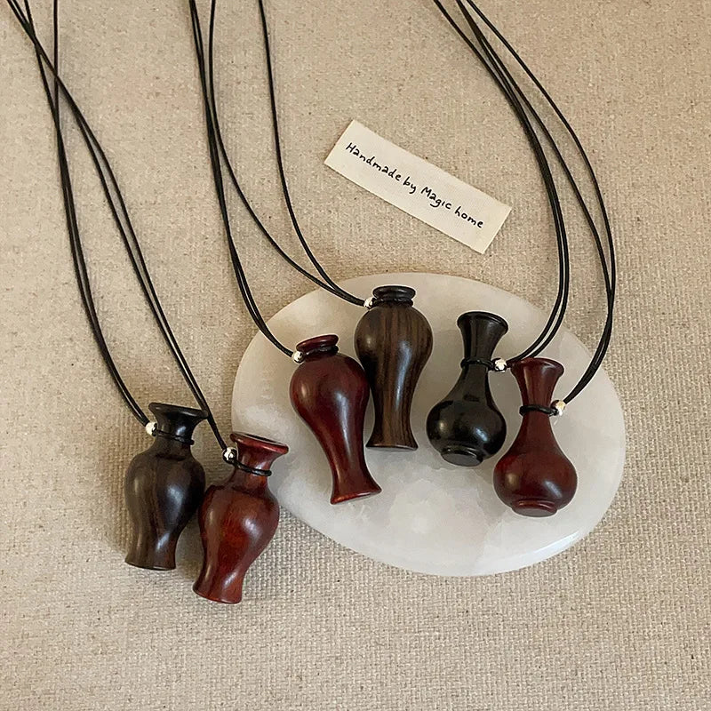 Wooden Pendant Necklace Female Fashion Sweater Chain