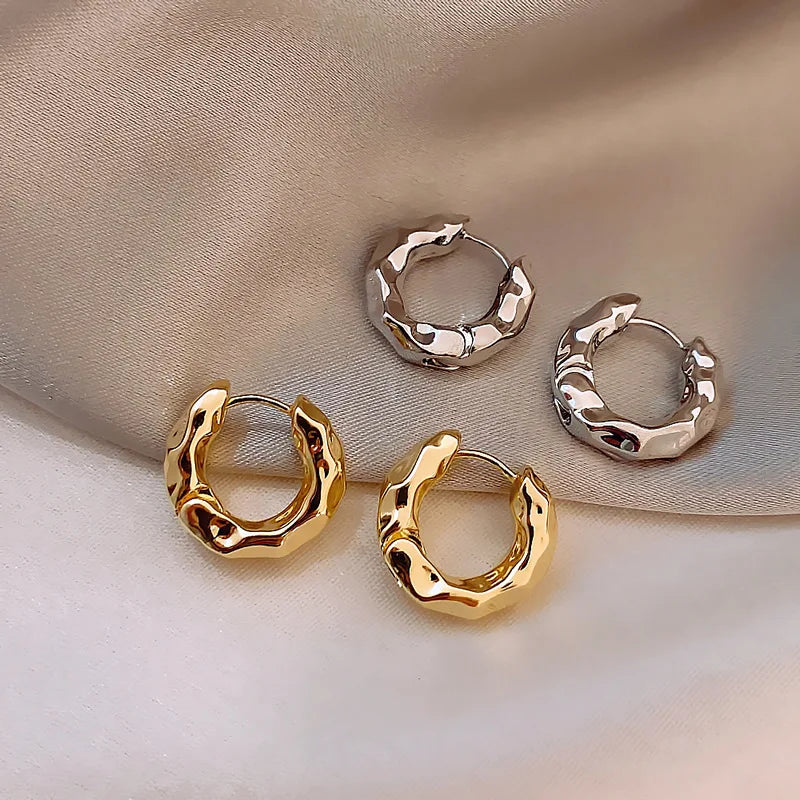 Round Hoop Earrings Women Girl Luxury Vintage Wedding Engagement Jewelry
