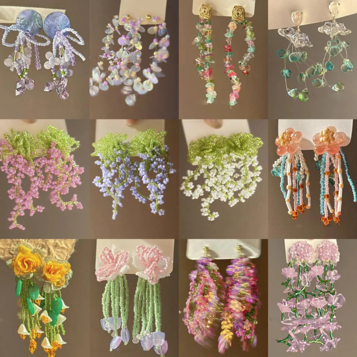 Bohemian Flower Tassel Earrings for Women Spring Fashion Luxury Jewelry Wholesale