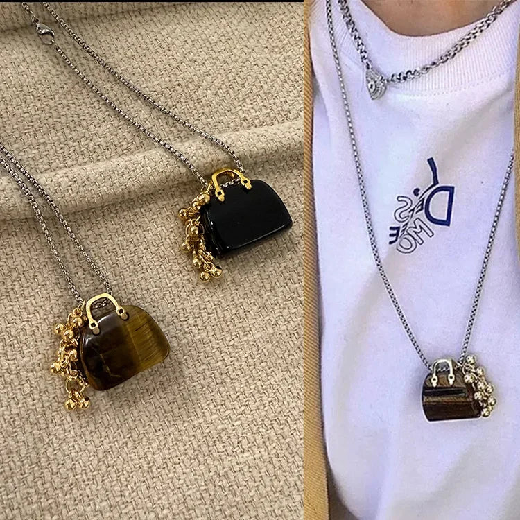 Natural Stone Necklace Design Sweater Chain for Women