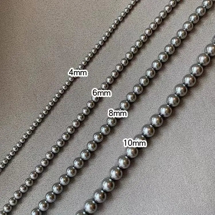 Gray Pearl Necklace for Women's French Luxury Retro Jewelry