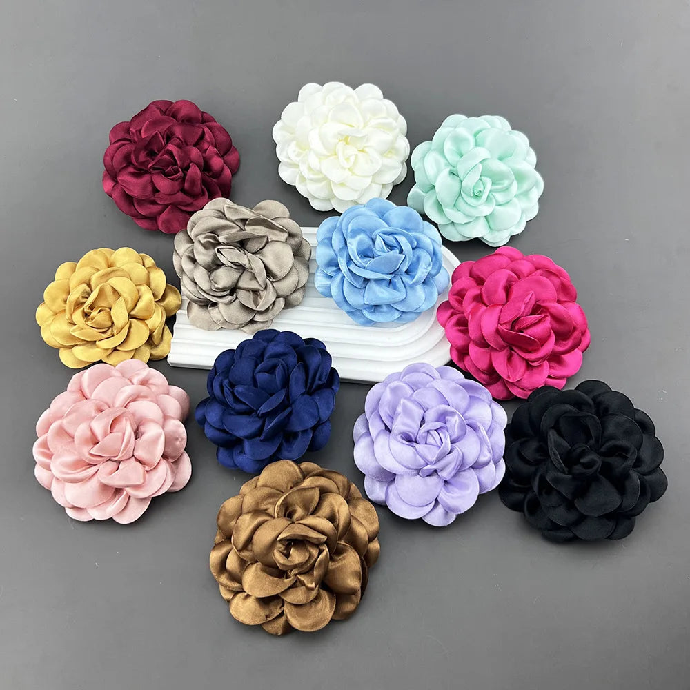 Korean 10cm Fabric Flower Pin Brooch Handmade Suit Coat Clothing Accessory