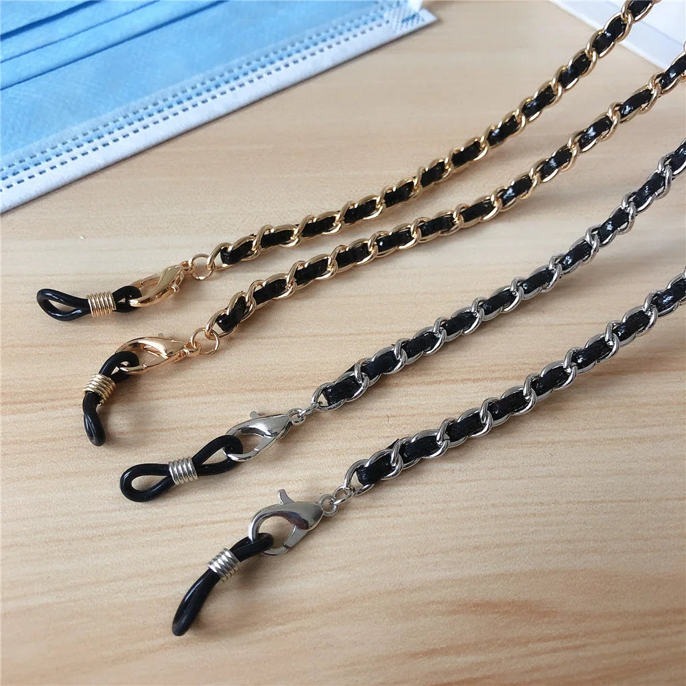 Trendy PU Metal Glasses Pendant Unisex Sunglasses Chain